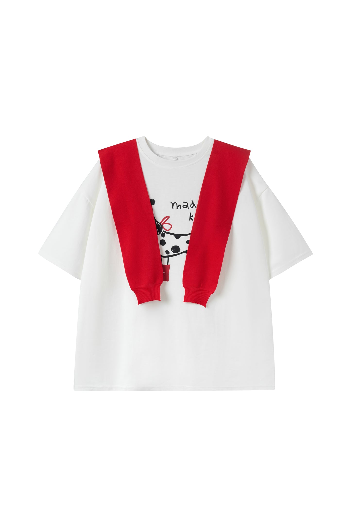 Shawl-collar Layered tee
