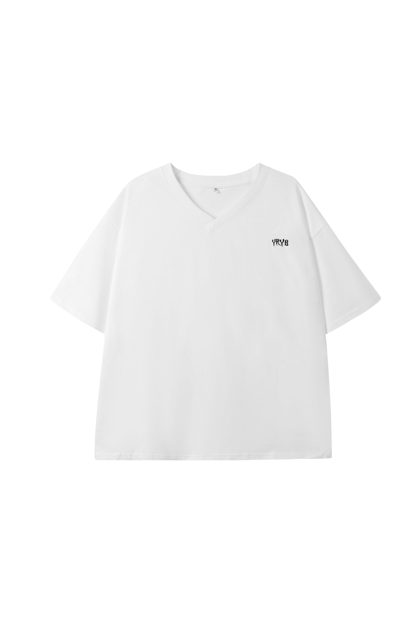 V-neck tee in black with YRYB logo