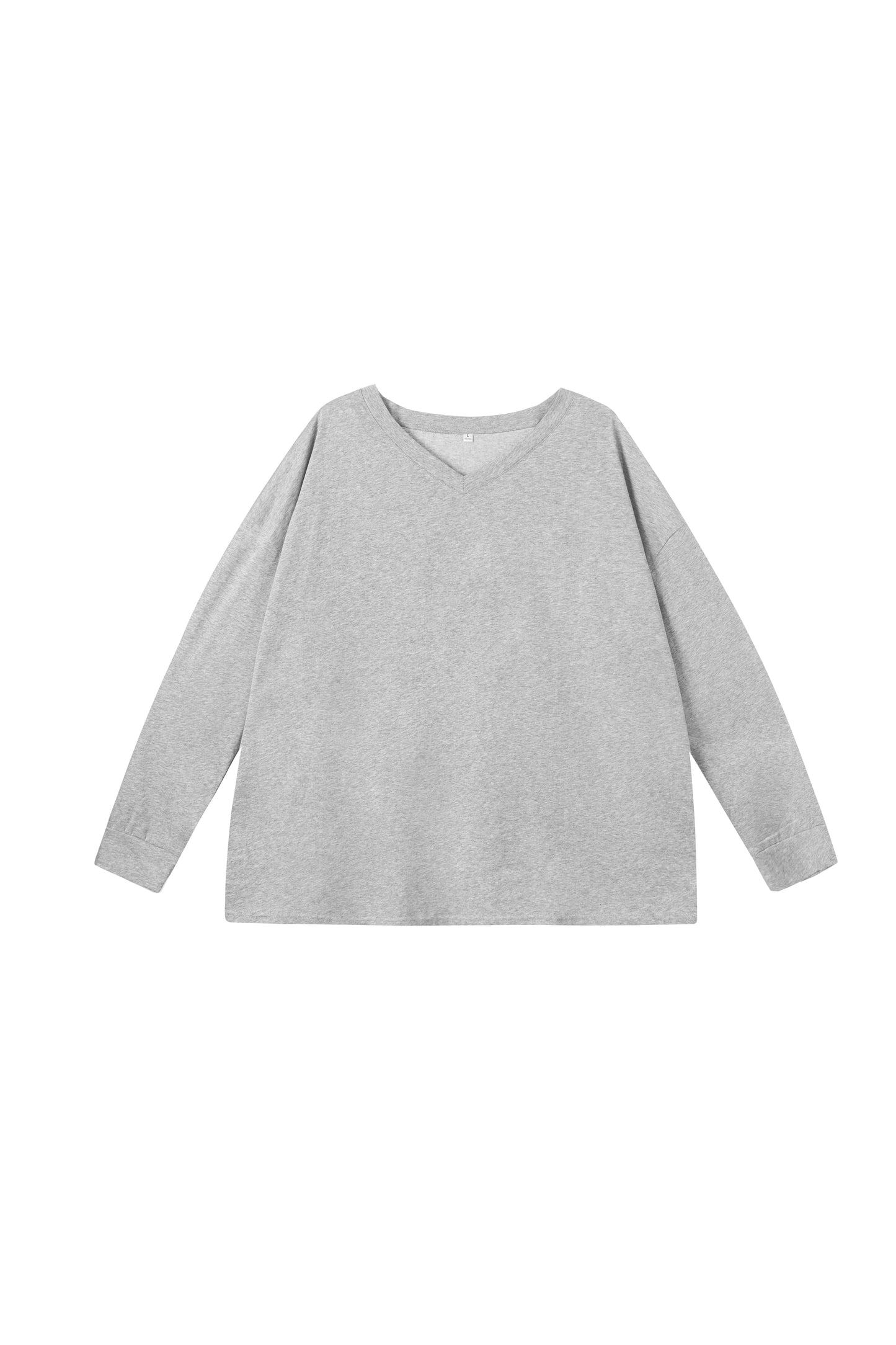 V-neck long sleeve top in grey