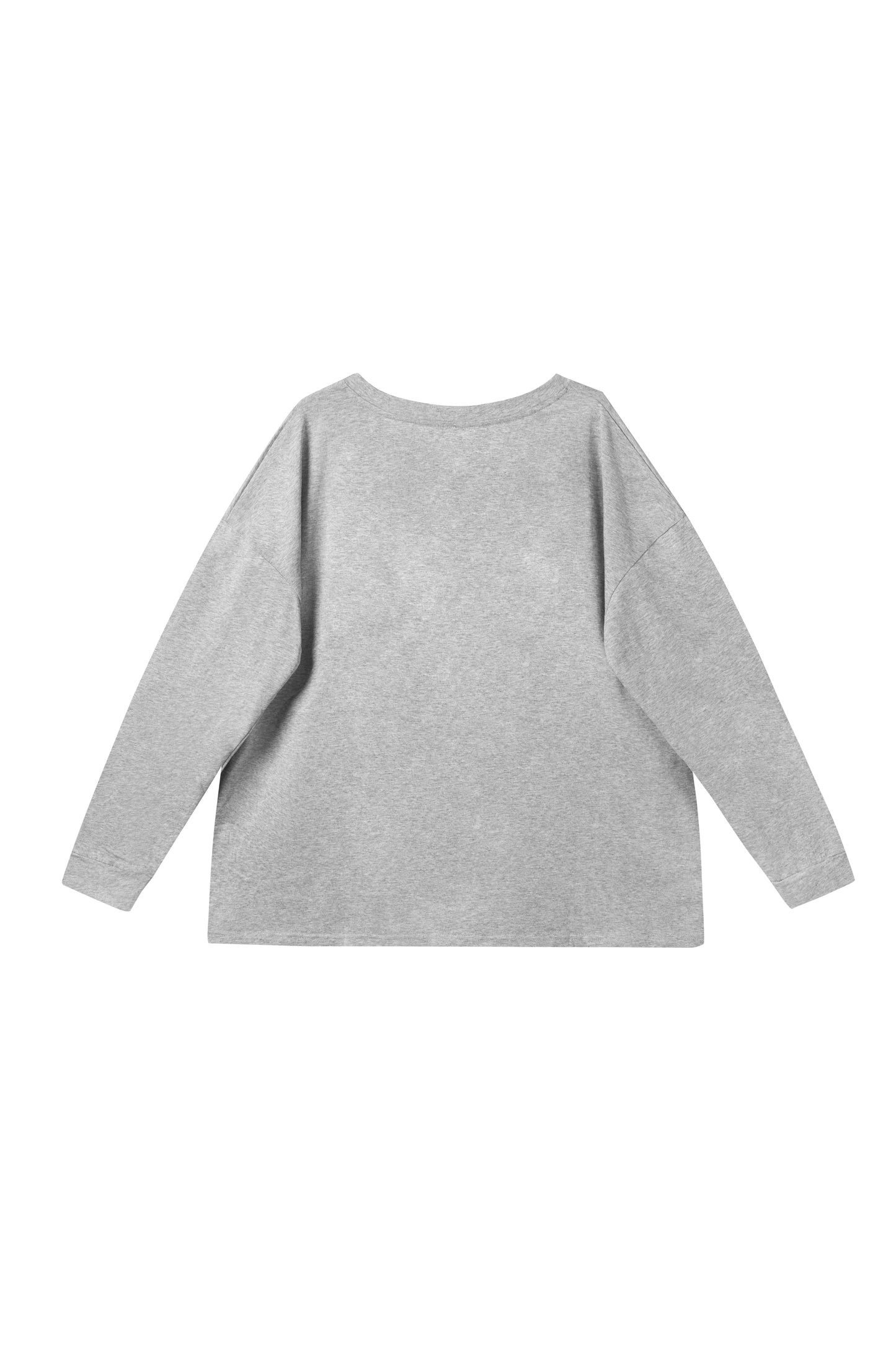 V-neck long sleeve top in grey