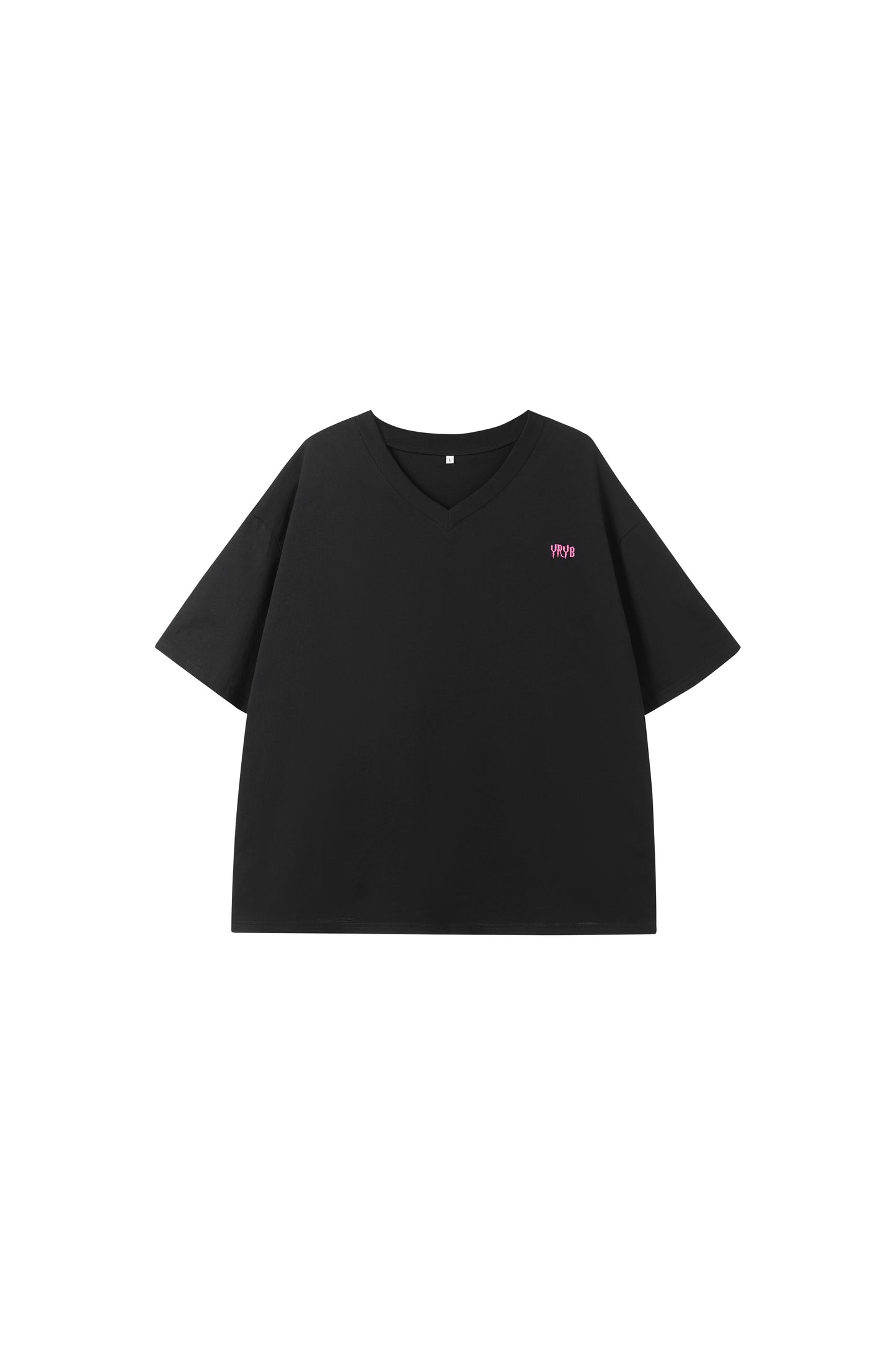 V-neck tee in black with YRYB logo