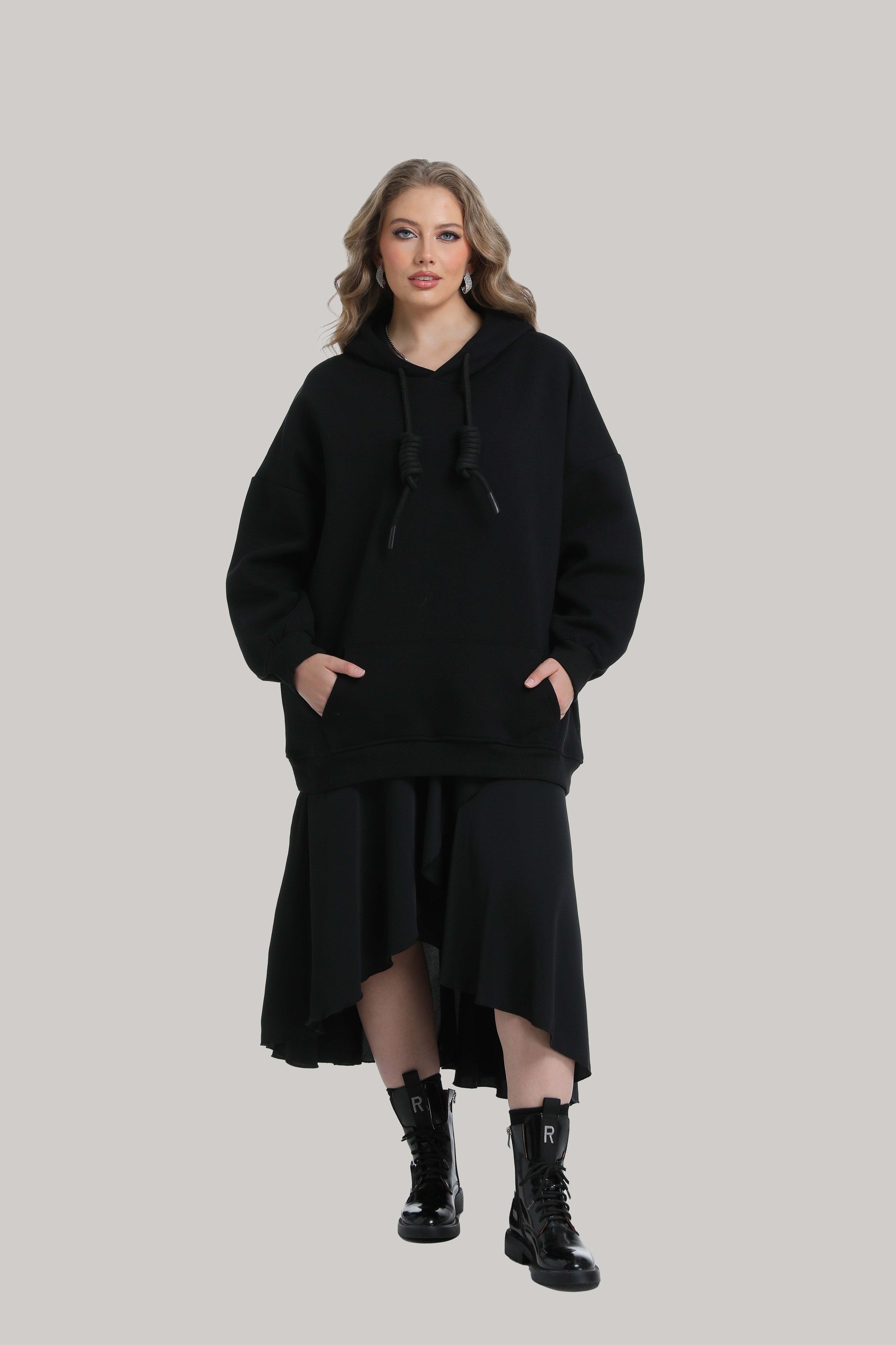 Oversized Heavy weight Hoodie in black