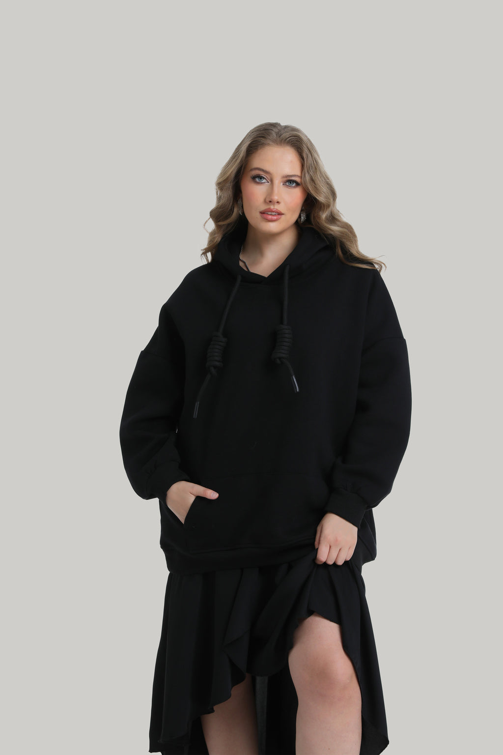 Oversized Heavy weight Hoodie in black