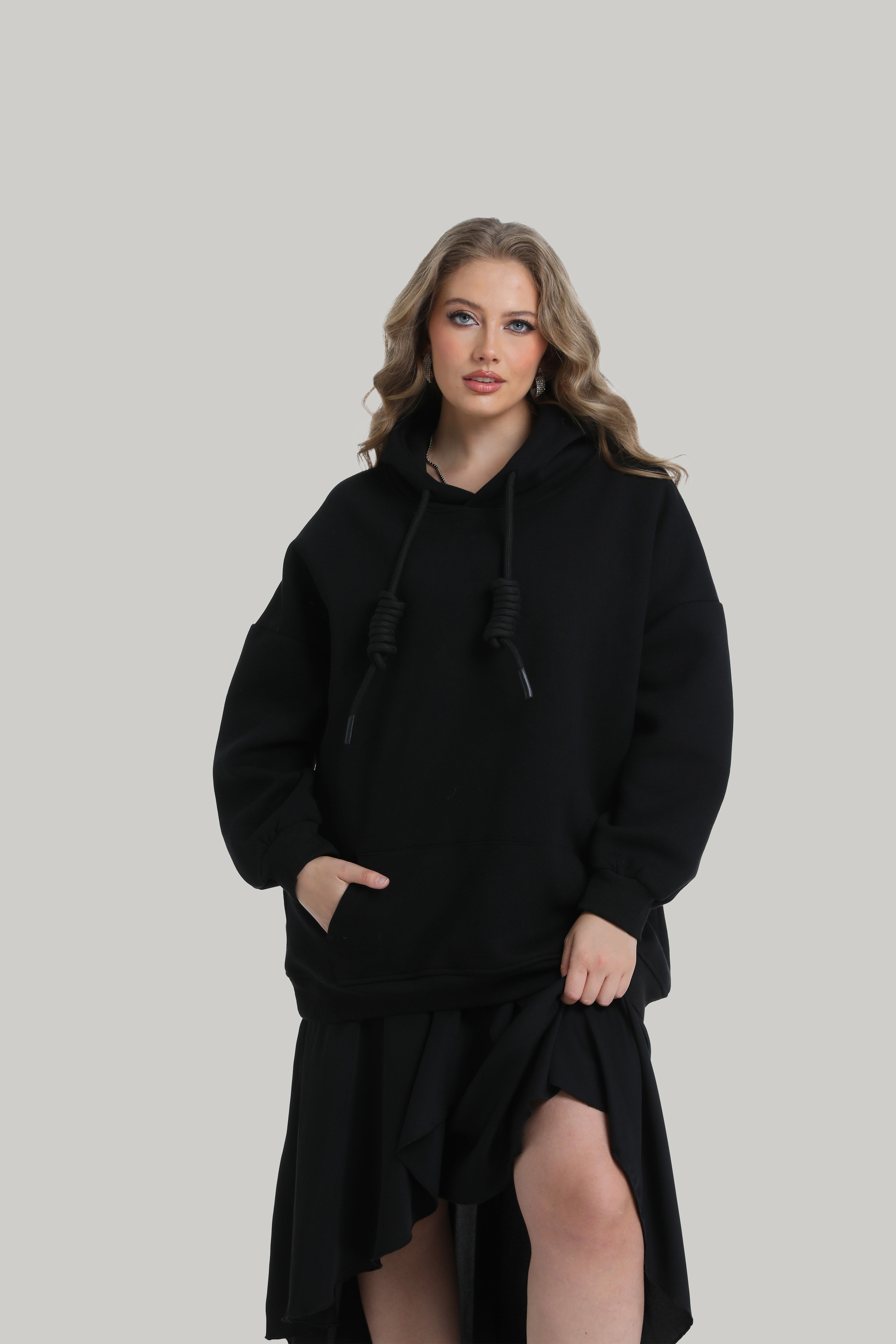 Oversized Heavy weight Hoodie in black