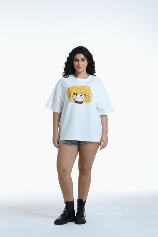 Face Graphic Tee in white