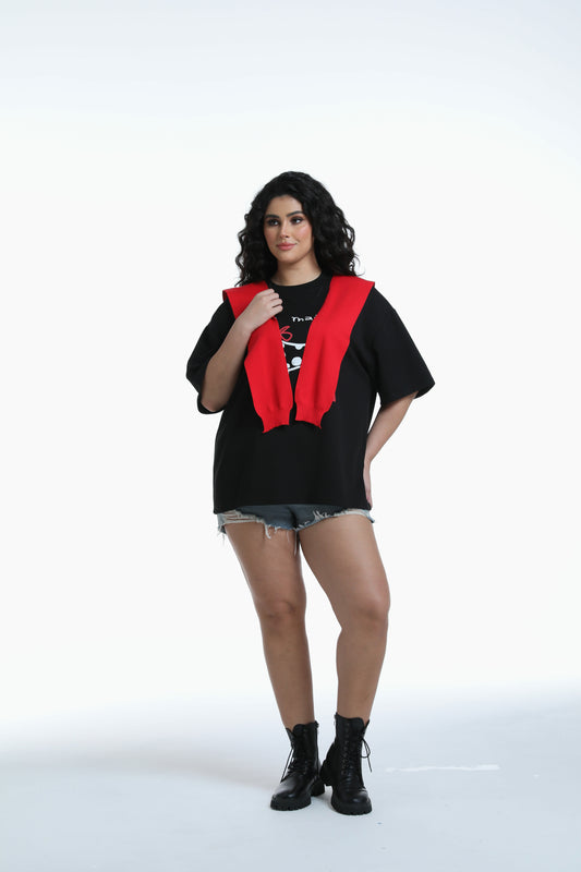 Shawl-collar Layered tee