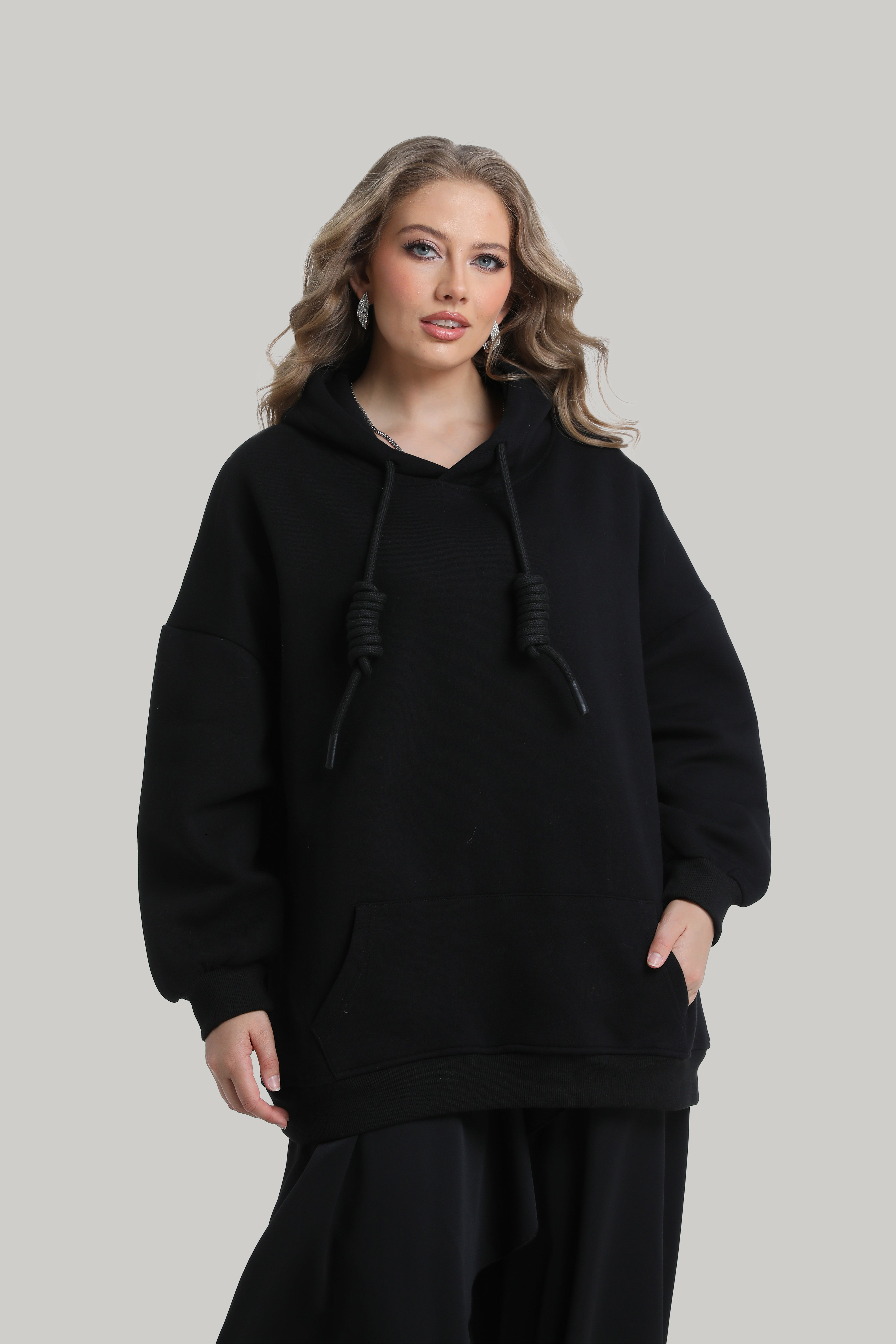 Oversized Heavy weight Hoodie in black