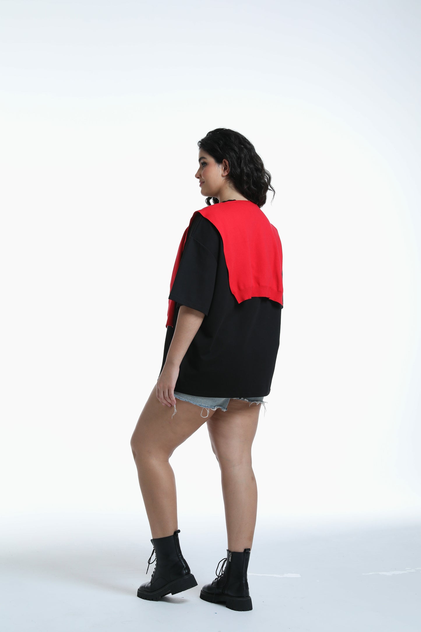 Shawl-collar Layered tee