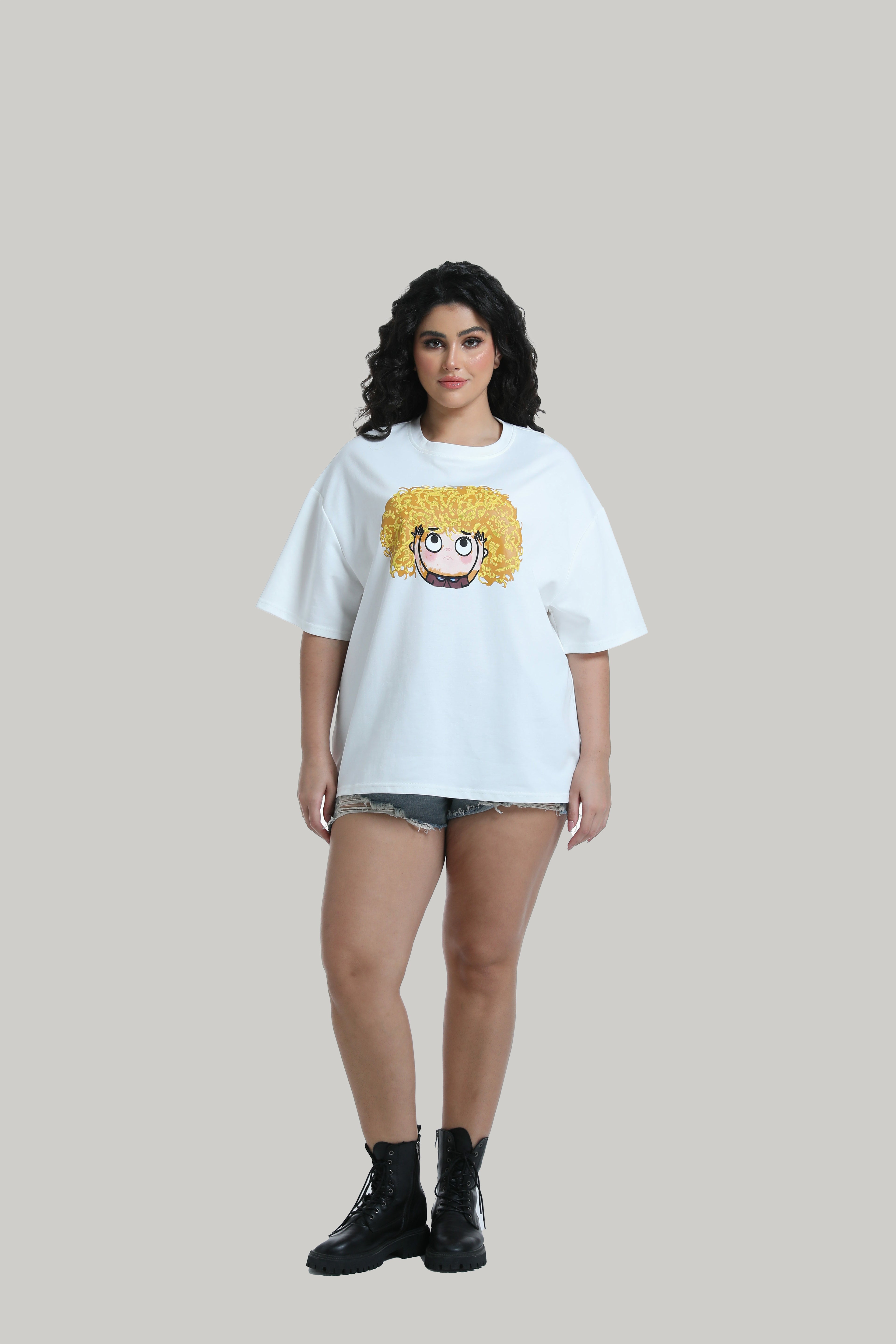 Face Graphic Tee in white