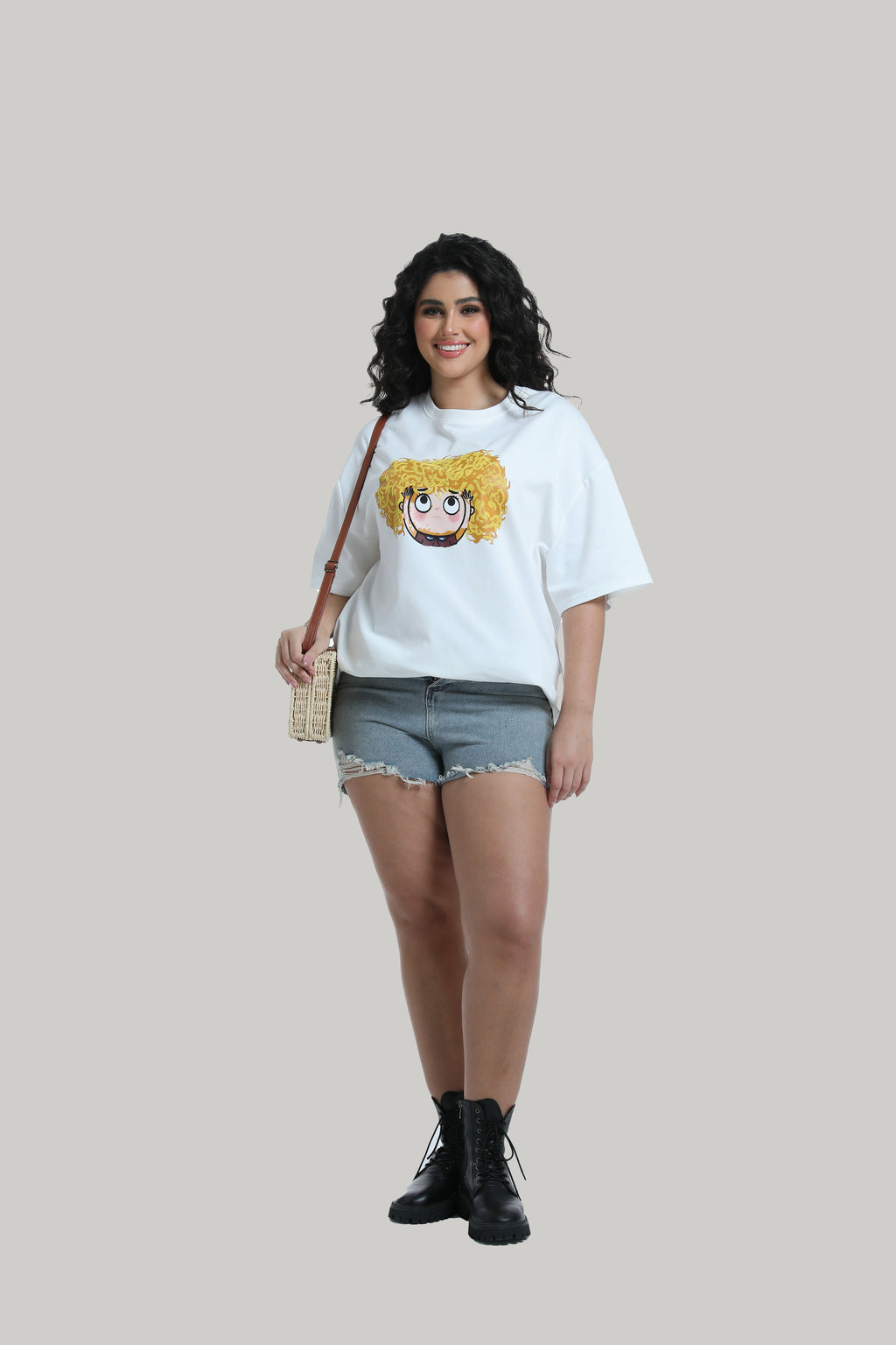 Face Graphic Tee in white