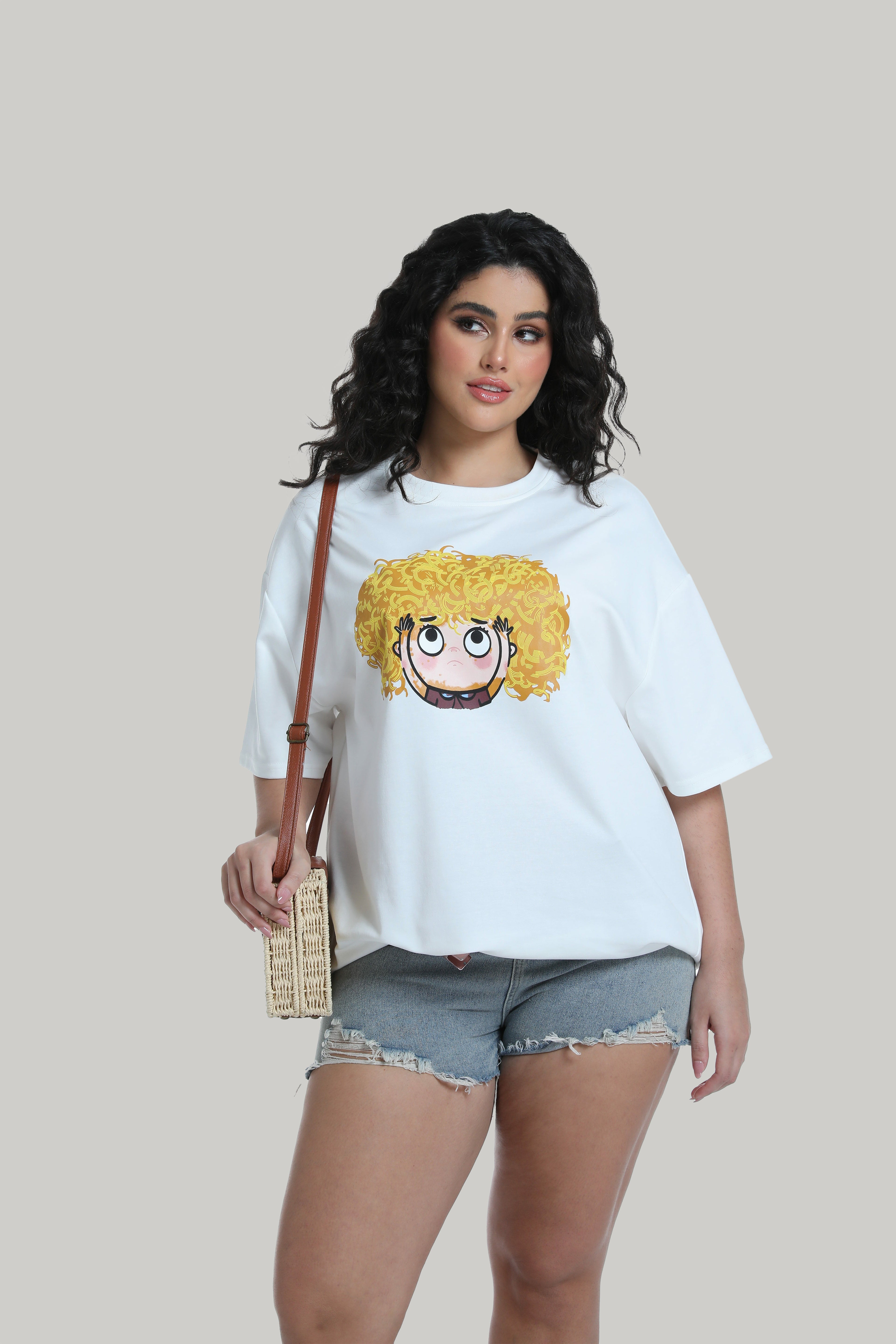 Face Graphic Tee in white