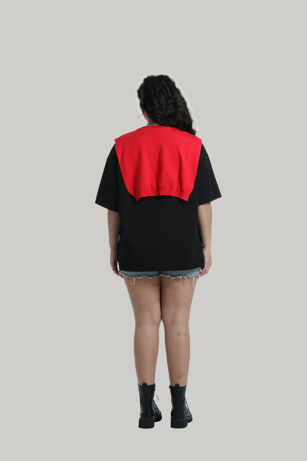 Shawl-collar Layered tee