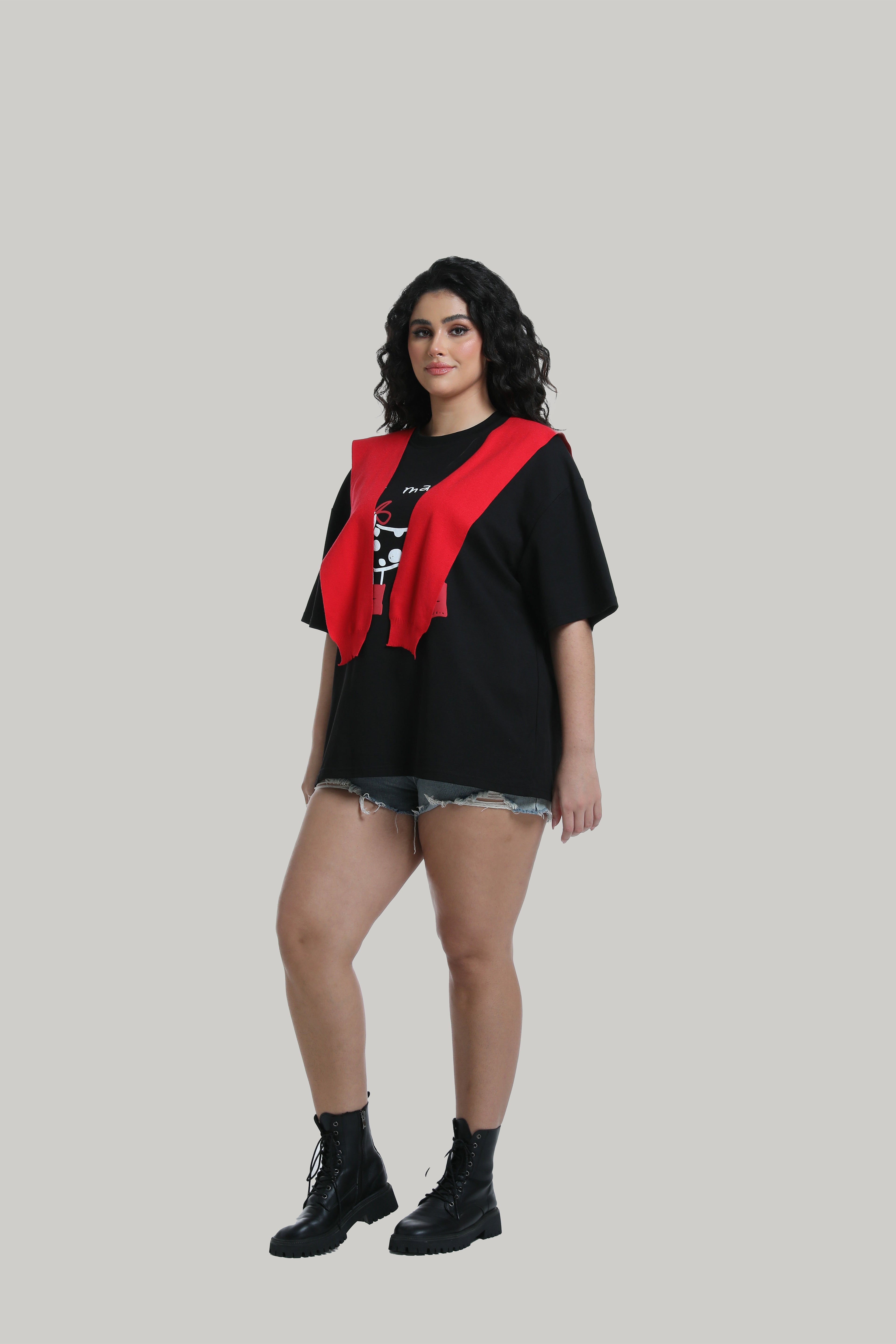 Shawl-collar Layered tee