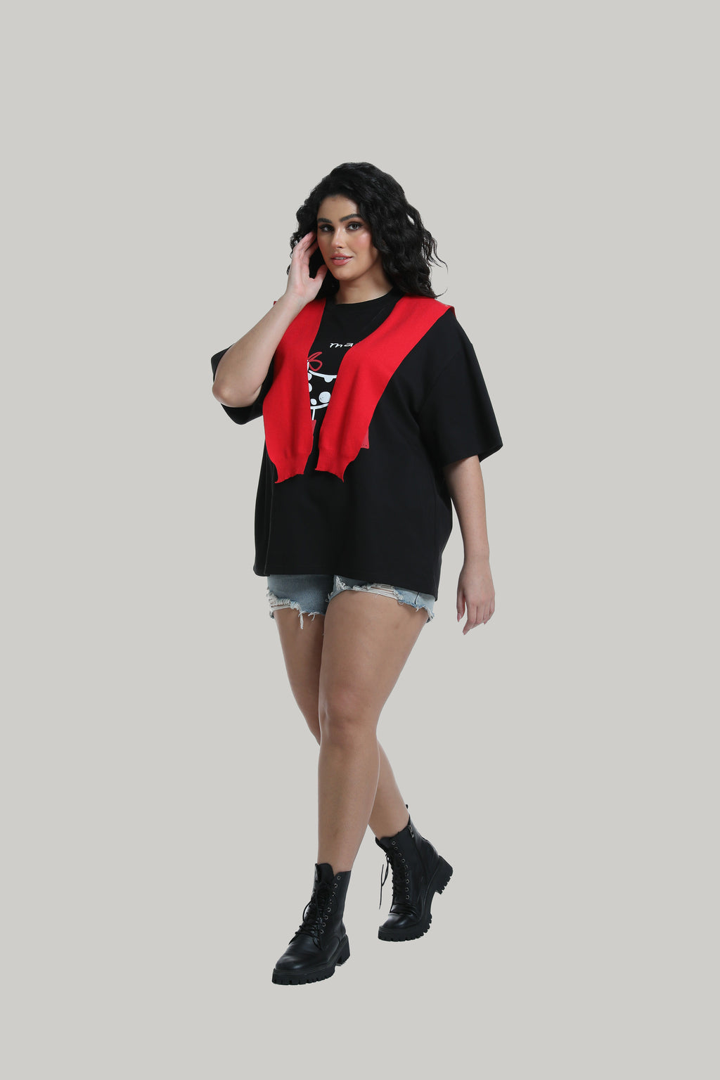 Shawl-collar Layered tee