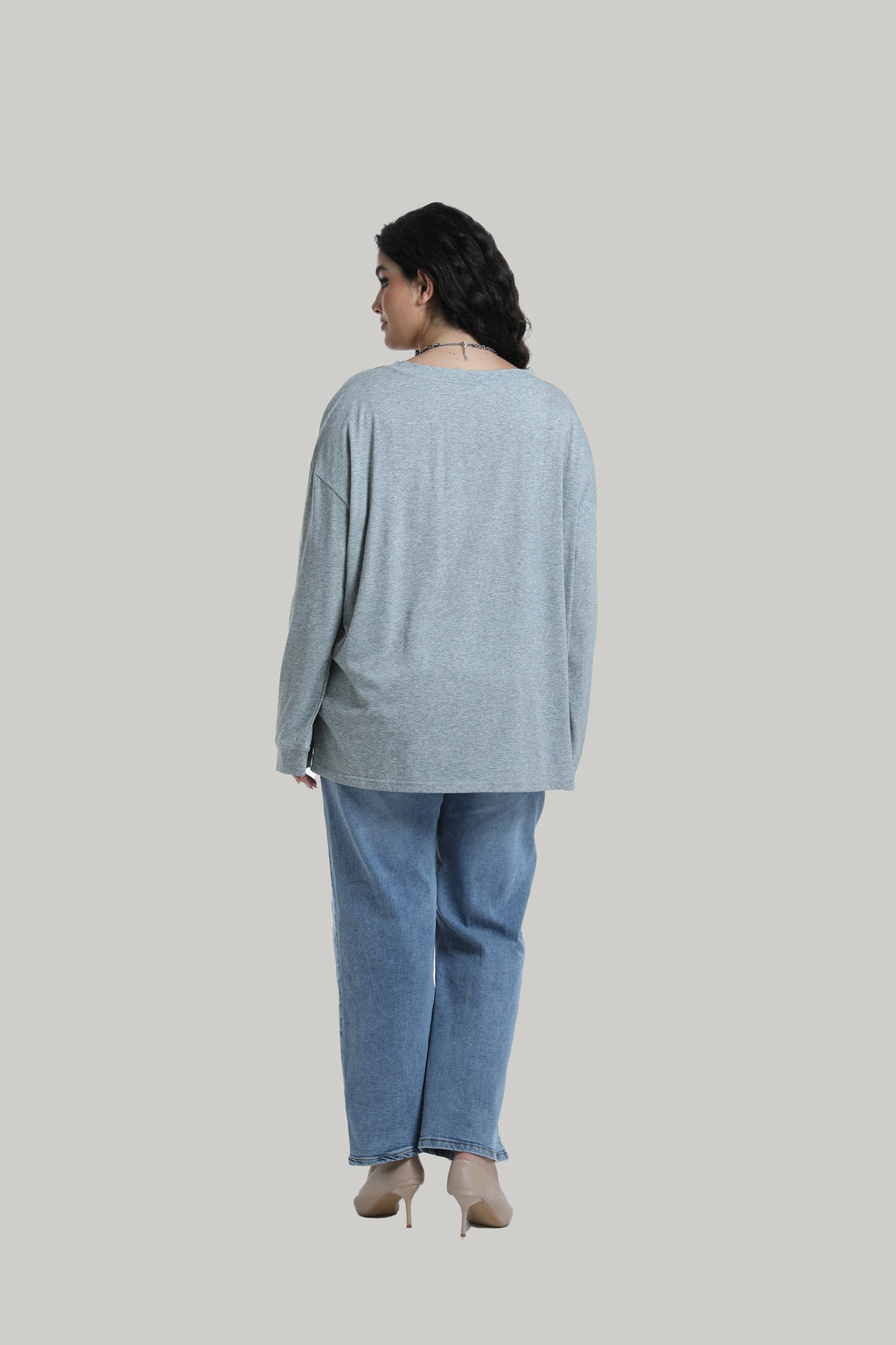 Long-sleeve Top with V-neck