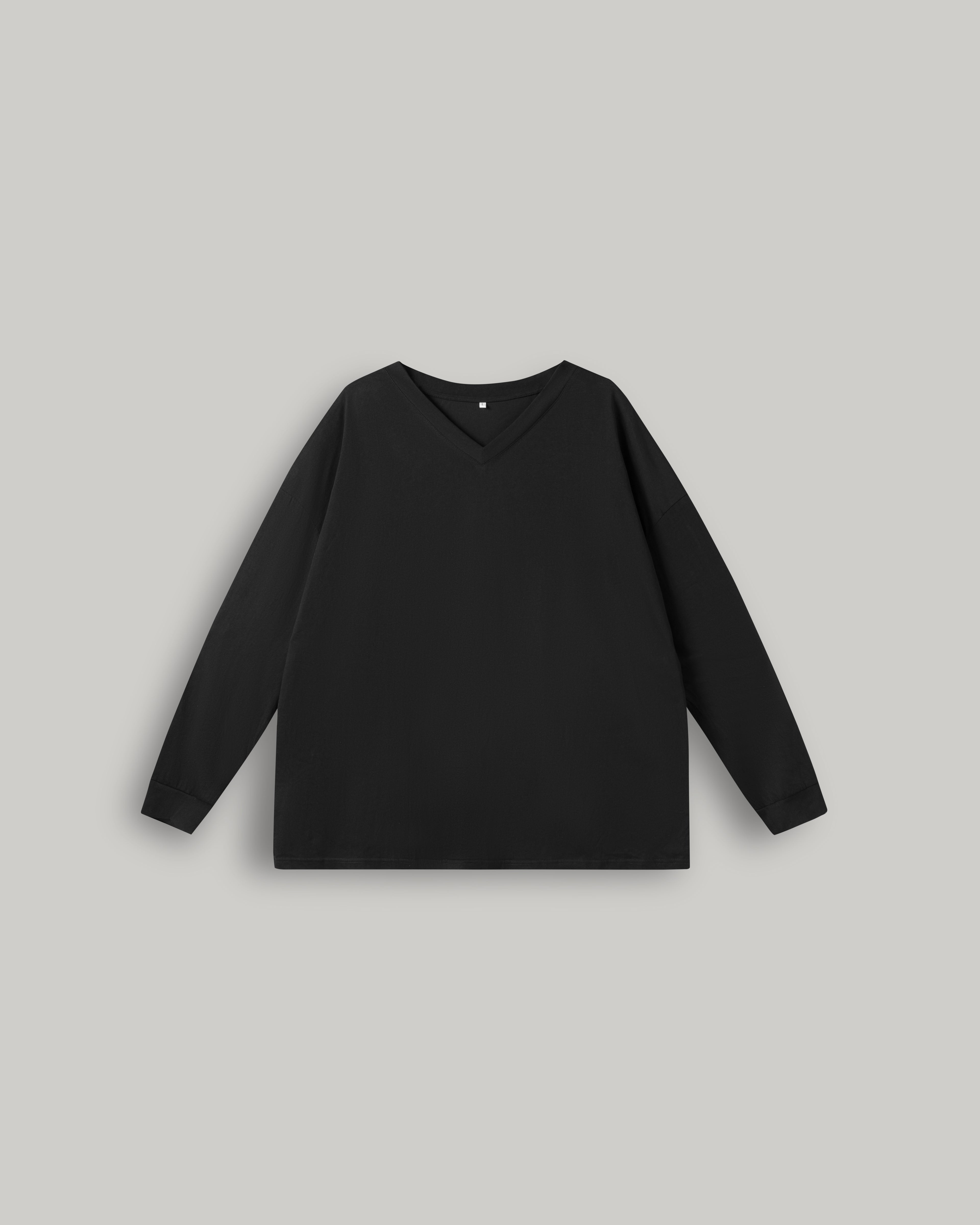 Long-sleeve Top with V-neck
