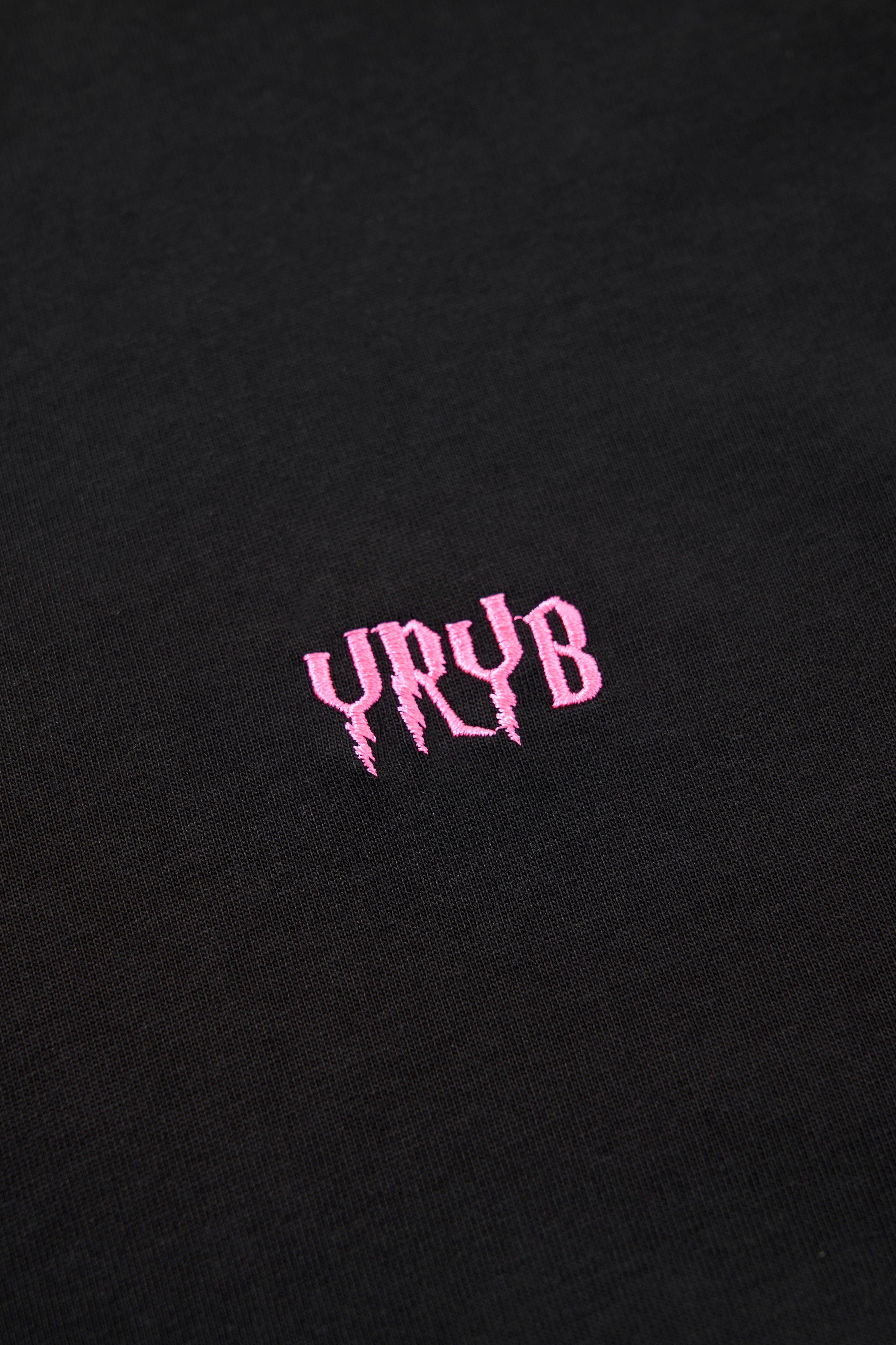 V-neck tee in black with YRYB logo