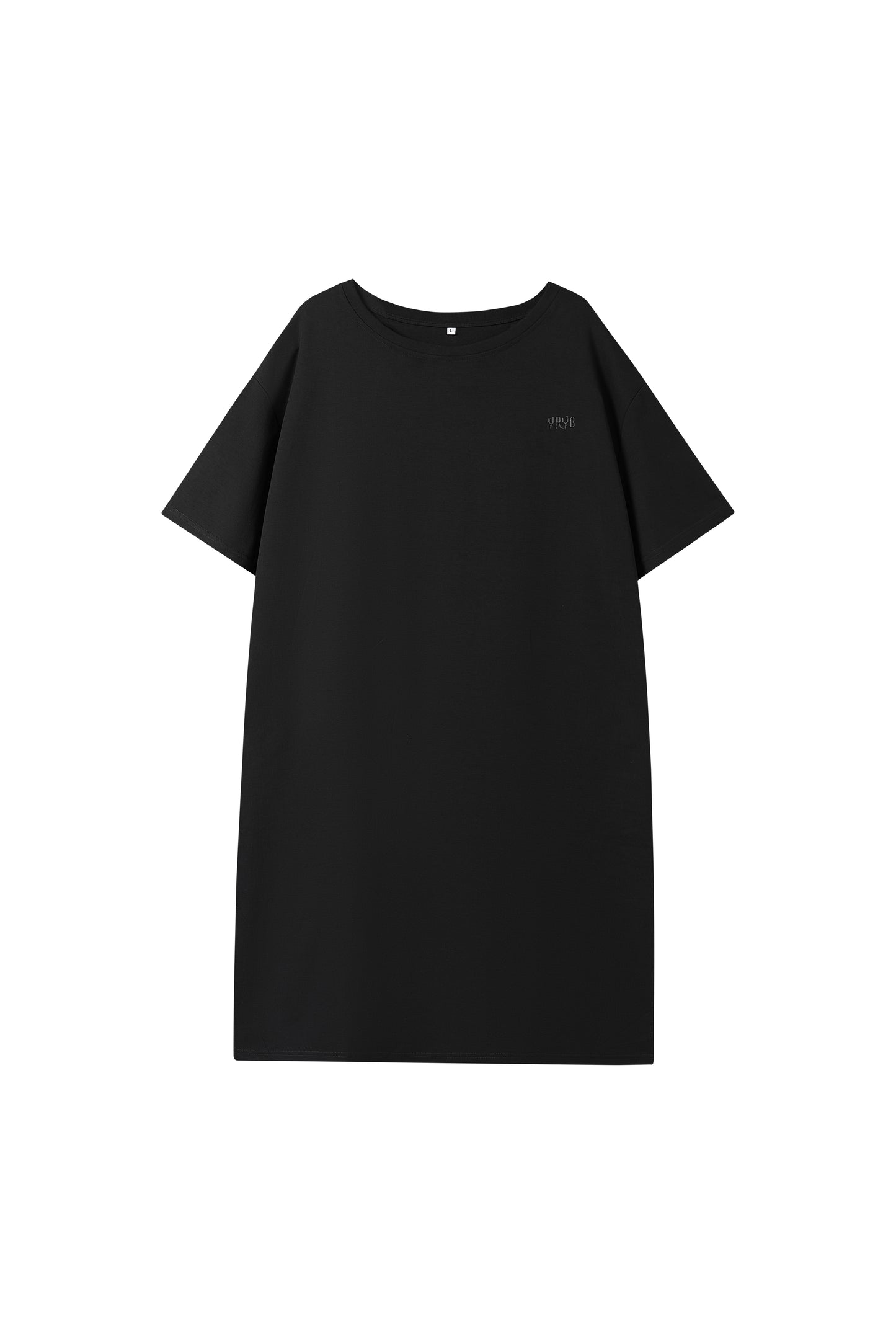 Midi T-shirt Dress in black with YRYB logo